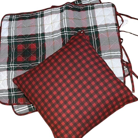 Home Reflections NEW Reversible Holiday Plaid Quilt Sham Pillow Set Full Double - Picture 9 of 13